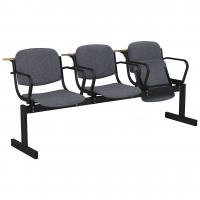 Блок стульев 3-местный, откидывающиеся сиденья, с подлокотниками, лекционный в Саратове